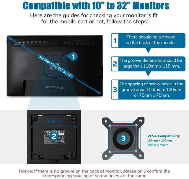 Alt view image 4 of 7 - PC Rolling Mobile cart Desktop Workstation Sit/stand up w/ Monitor Holder & Printer Deck