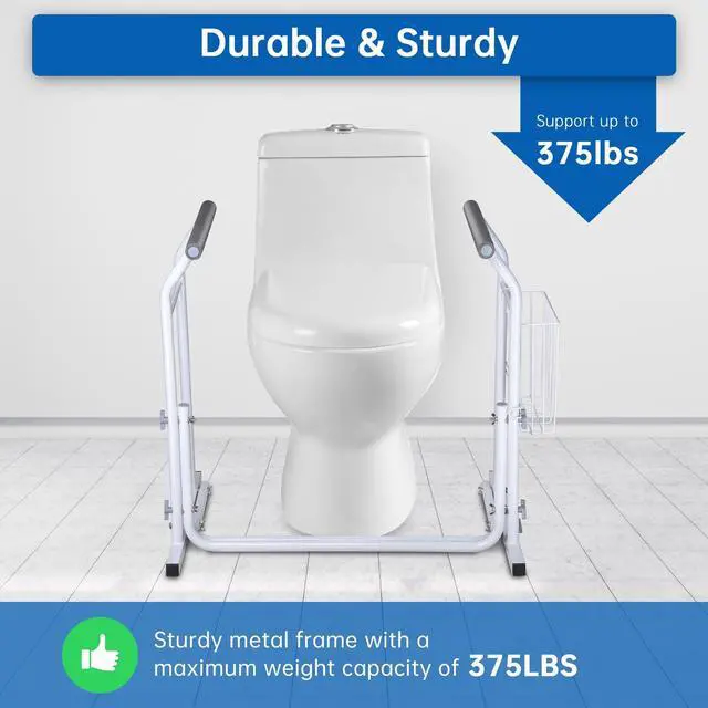 Alt view image 2 of 7 - Yescom Toilet Safety Rails Frame,Elderly Assistance Products Handles for Seniors Elderly Disabled