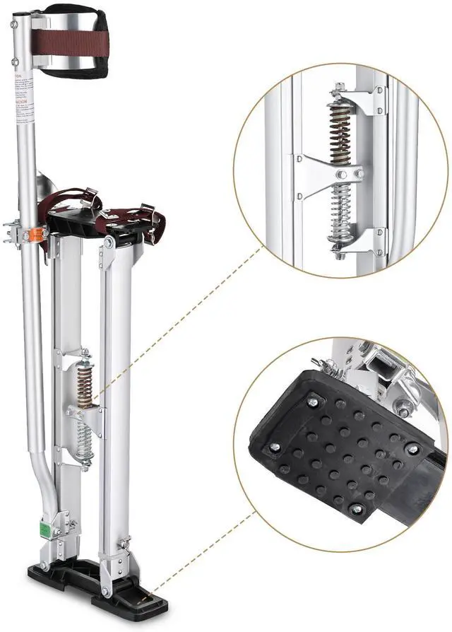 Alt view image 3 of 7 - Yescom Drywall Stilts w/ 1 Pair Heel Bracket Replacement 24"-40" Aluminum Tool Painting