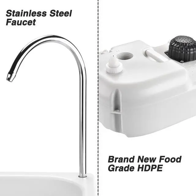 Alt view image 6 of 7 - Yescom 17L Portable Sink Hand Wash Station with Pump 24L Water Tank Hand Washing Outdoor Camping