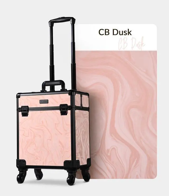 Alt view image 2 of 7 - Byootique Rolling Makeup Train Case Cosmetic Trolley Organizer Salon CB Dusk