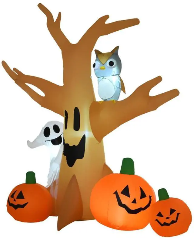 Alt view image 2 of 6 - Yescom 7.5 FT Halloween Inflatables Outdoor Yard Decoration,Blowup Scary LED Tree,Ghost,Owl,Pumpkin 2026
