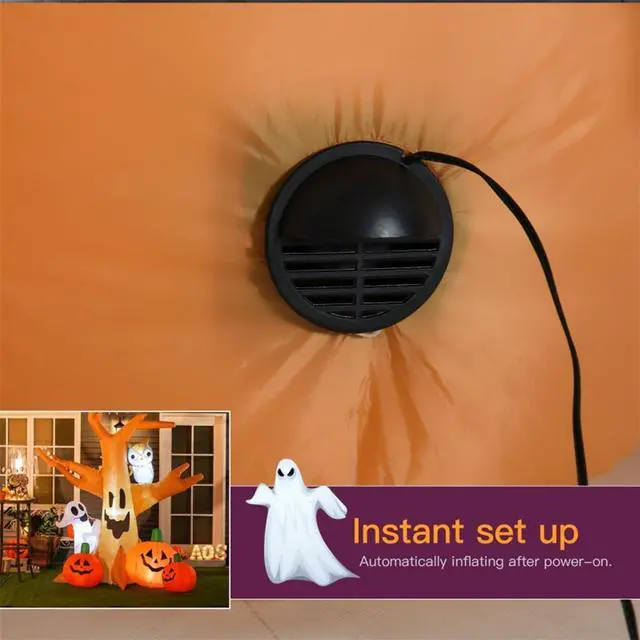 Alt view image 5 of 6 - Yescom 7.5 FT Halloween Inflatables Outdoor Yard Decoration,Blowup Scary LED Tree,Ghost,Owl,Pumpkin 2026