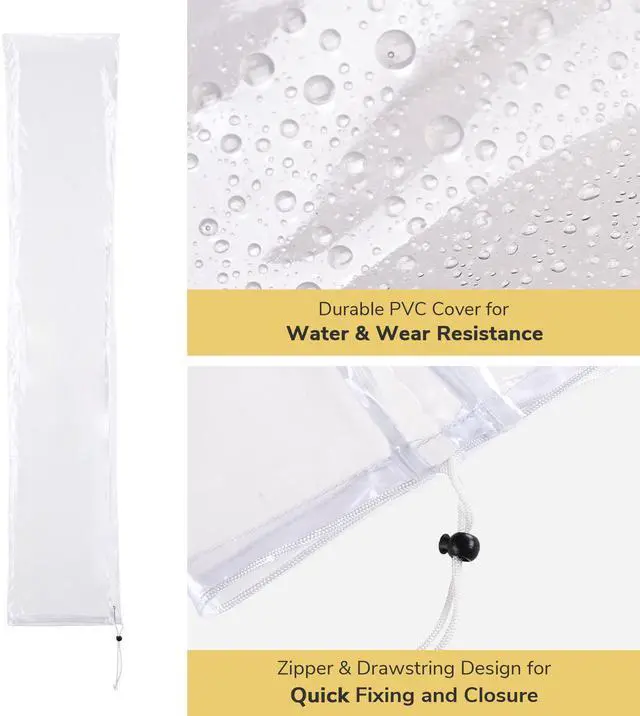 Alt view image 3 of 7 - Patio Umbrella Protective Cover Bag Clear PVC w/ Zipper for 8 Ft Outdoor Canopy