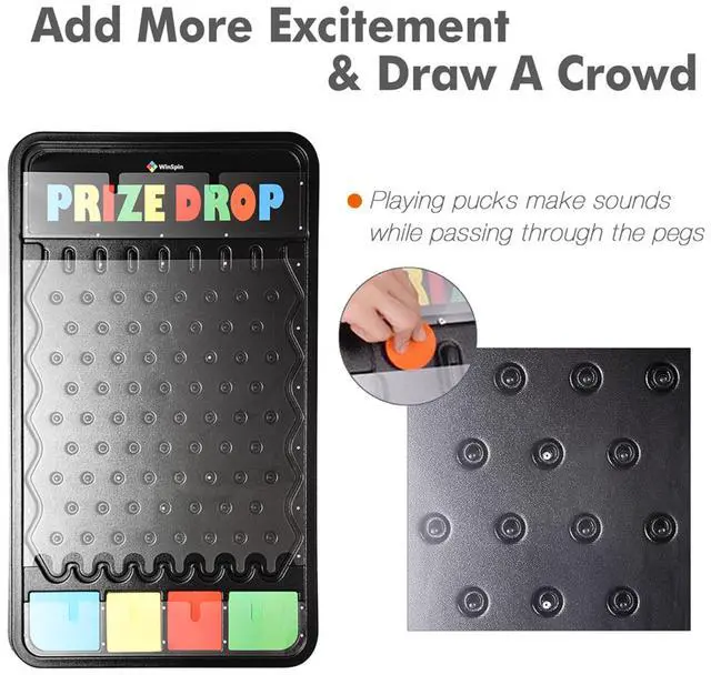 Alt view image 6 of 7 - WinSpin 36" Dual Use 12 Slots Prize Wheel 41x25" Prize Drop Game Board Party