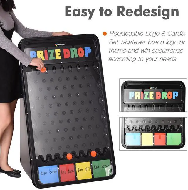 Alt view image 5 of 7 - WinSpin 36" Dual Use 12 Slots Prize Wheel 41x25" Prize Drop Game Board Party