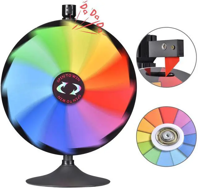 Alt view image 6 of 7 - WinSpin 24" Dual Use Prize Wheel Tabletop or Floor Stand Fortune Spinning Wheel for Tradeshow Carnival Game Wheel, Pinwheel Series