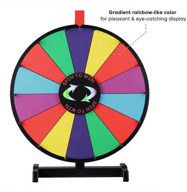 Alt view image 2 of 7 - WinSpin 18" Tabletop Dry Erase Color Prize Wheel Fortune Design Carnival Spinning Game