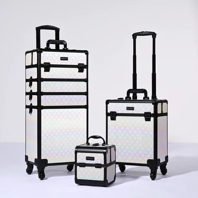 Main image of Byootique 3-Piece Makeup Train Cases Cosmetic Organizer Kit Pure ForgetMeNo