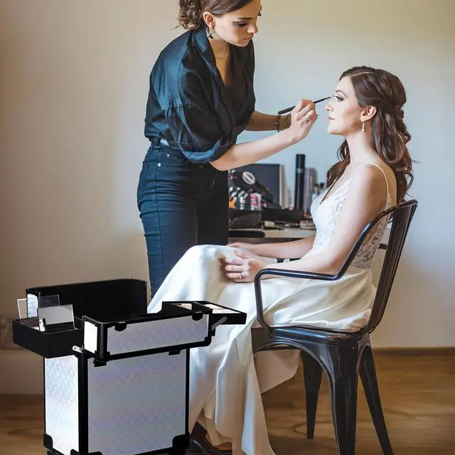 Alt view image 7 of 7 - Byootique 3-Piece Makeup Train Cases Cosmetic Organizer Kit Pure ForgetMeNo