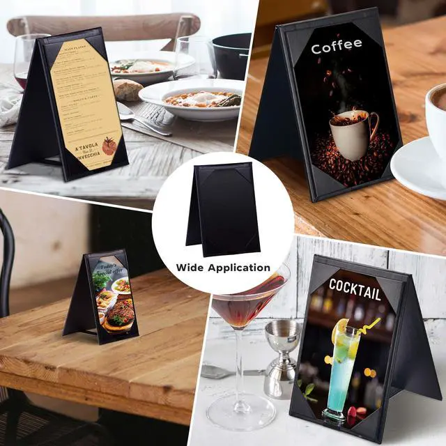 Alt view image 5 of 7 - WeChef 20 Pack 4"x6" Double-Sided Menu A-Frame Holder Table Tent Restaurant Cafe