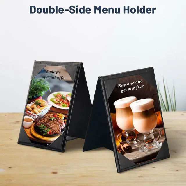 Alt view image 7 of 7 - WeChef 20 Pack 4"x6" Double-Sided Menu A-Frame Holder Table Tent Restaurant Cafe