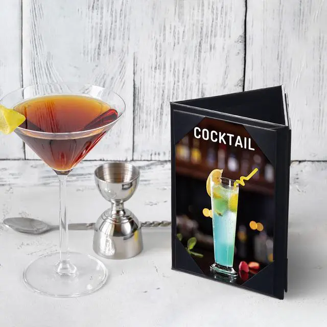 Alt view image 5 of 7 - 10pcs 4"x6" 3-Side Triangle Menu Holder Black Table Tent for Bar Cafe Restaurant