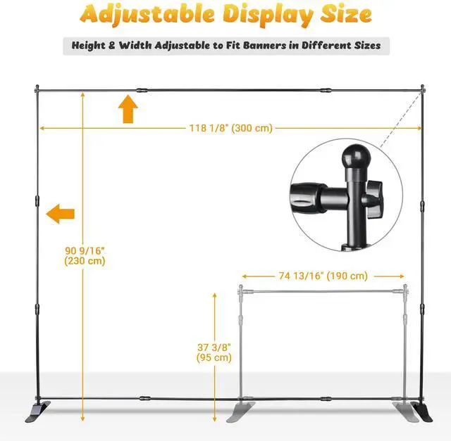 Alt view image 5 of 7 - Yescom InstaHibit 10x8 ft Banner Stand Adjustable Expanding Trade Show Display Backdrop