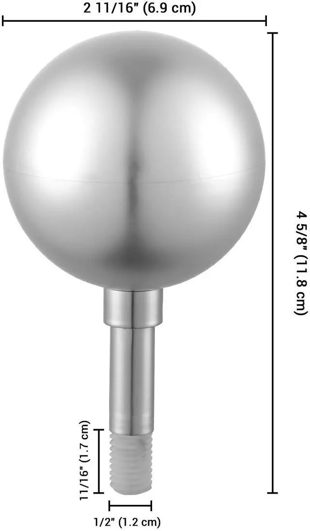 Alt view image 3 of 5 - Yescom 2 Packs 3" Flagpole Silver Ball Top Finial Ornament for 20 25 30 Ft Flag Pole Outdoor