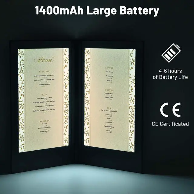 Alt view image 5 of 7 - WeChef LED Back Lit Light Menu Holder Cover Folding Double Panel Fits 8"x14" Paper for Hotel Club