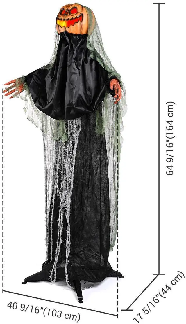 Alt view image 3 of 7 - Yescom Scary Animated Halloween Pumpkin Decorations 5.4Ft with Motion & Sound Activated Glowing Head 2025