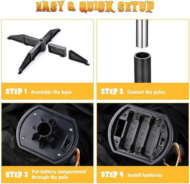 Alt view image 7 of 7 - Yescom Scary Animated Halloween Pumpkin Decorations 5.4Ft with Motion & Sound Activated Glowing Head 2025