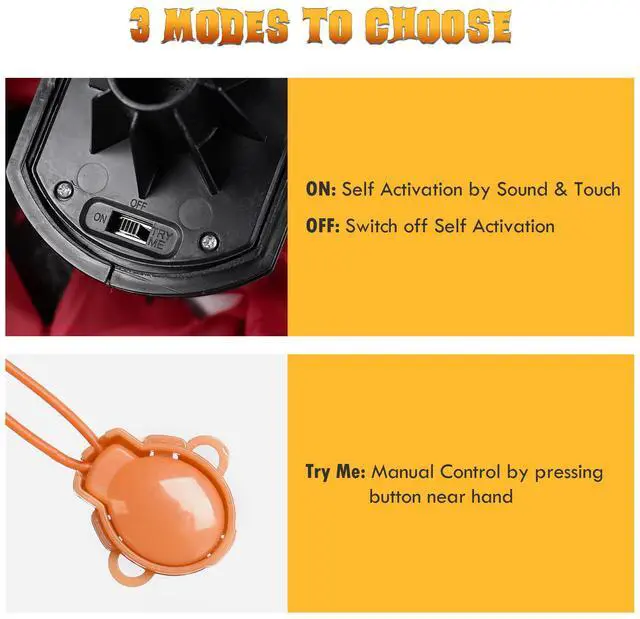 Alt view image 5 of 7 - Yescom Animated Halloween Zombie Decoration 5.5Ft Life Size with Motion/Sound Activated Glowing Eyes 2025