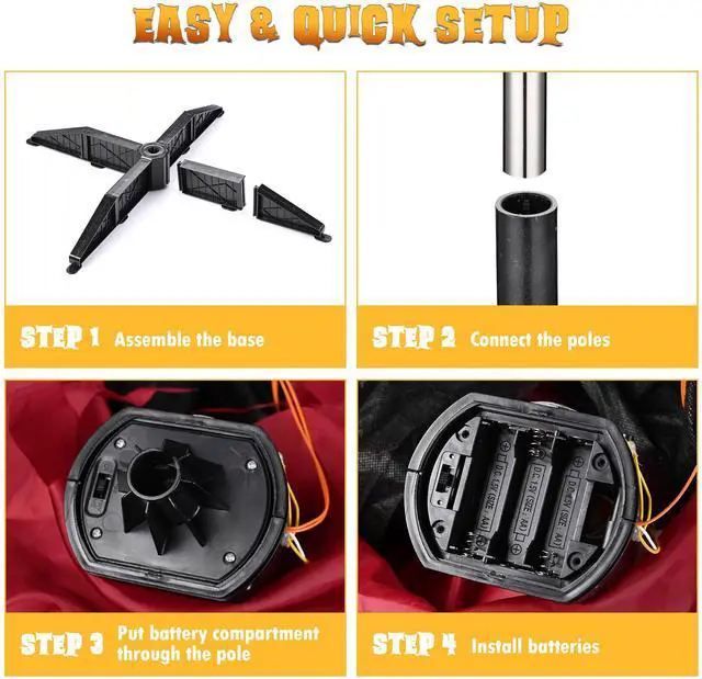 Alt view image 7 of 7 - Yescom Animated Halloween Zombie Decoration 5.5Ft Life Size with Motion/Sound Activated Glowing Eyes 2025