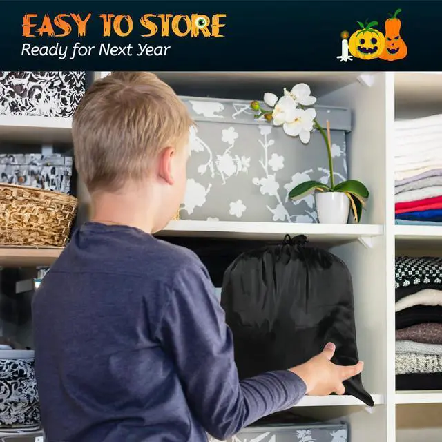 Alt view image 7 of 7 - Yescom 6.9 FT Halloween Inflatables Outdoor Yard Decoration,Blowup Pumpkin,Ghost,Witch,Cat LED Light 2025