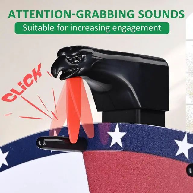 Alt view image 5 of 7 - WinSpin 24" Prize Wheel 16 Slots Spinning Game Dry Erase Floor Stand Eagle Head