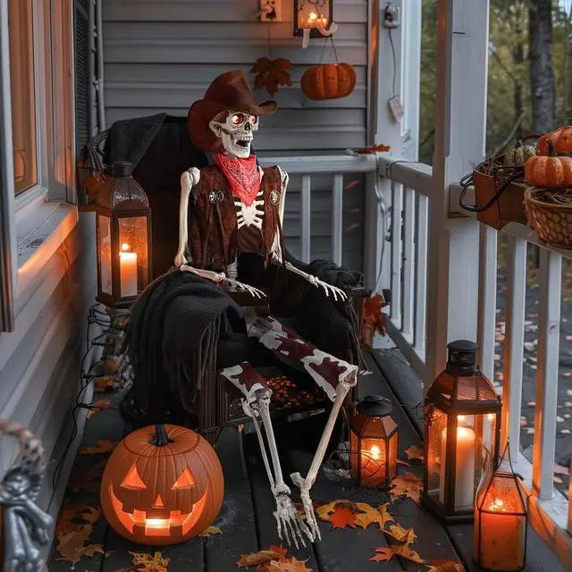 Main image of Yescom Life Size Skeleton Poseable with Glowing Eyes 5.4 Ft Halloween Party Decoration Haunted House 2025