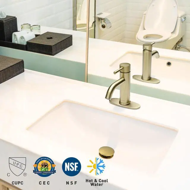 Alt view image 2 of 7 - Aquaterior Single Handle Bathroom Vessel Faucet Mixer Tap with Pop-up Drain