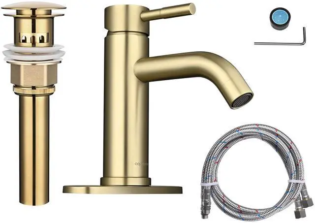 Main image of Aquaterior Single Handle Bathroom Vessel Faucet Mixer Tap with Pop-up Drain