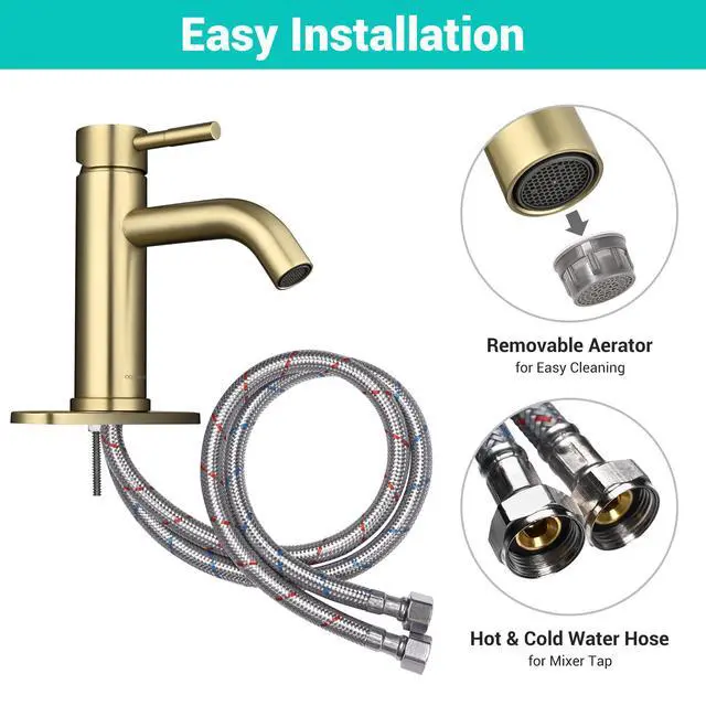 Alt view image 3 of 7 - Aquaterior Single Handle Bathroom Vessel Faucet Mixer Tap with Pop-up Drain