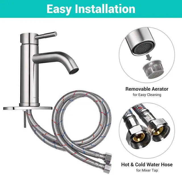 Alt view image 3 of 7 - Aquaterior Single Handle Bathroom Vessel Faucet Basin Tap with Pop-up Drain