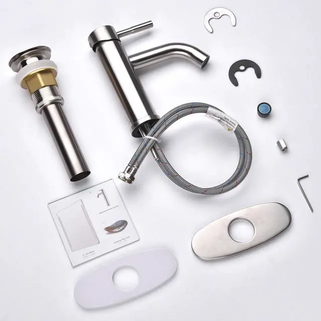 Alt view image 7 of 7 - Aquaterior Single Handle Bathroom Vessel Faucet Basin Tap with Pop-up Drain