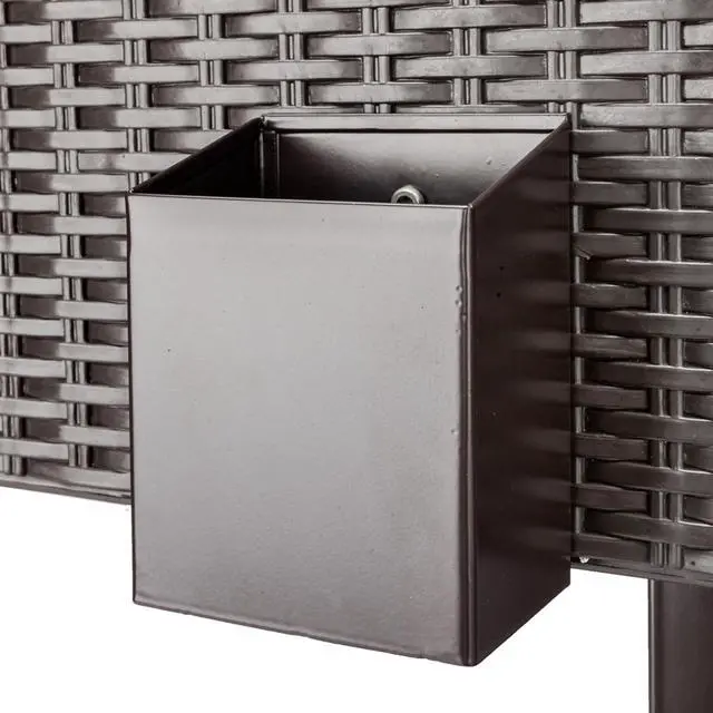 Alt view image 7 of 7 - 80QT Rattan Square Legs Cooler with Shelf Portable Patio Party Cooler Cart