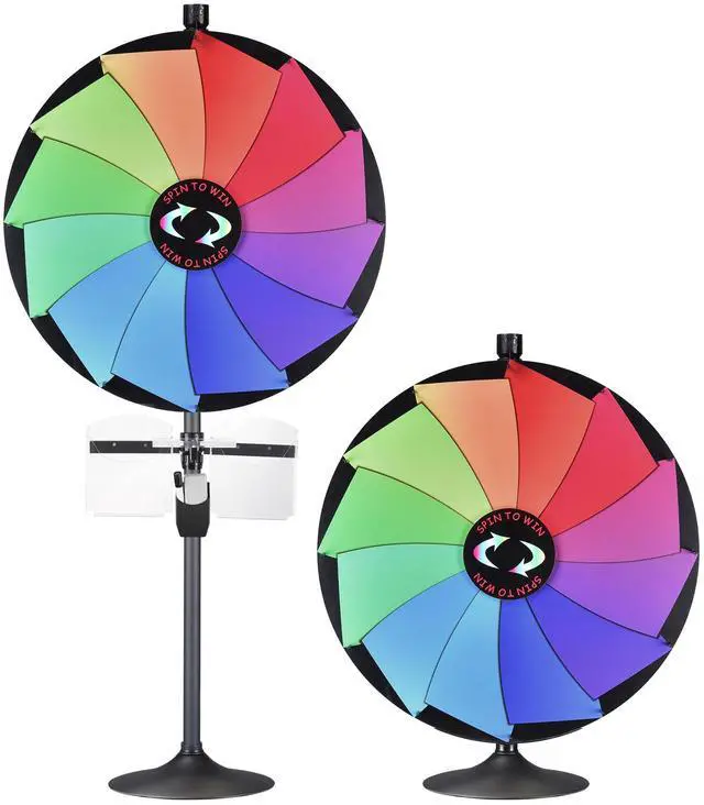 Alt view image 2 of 7 - WinSpin 36" Prize Wheel Tabletop Floor Stand Spinning Wheel w/ Brochure Holders