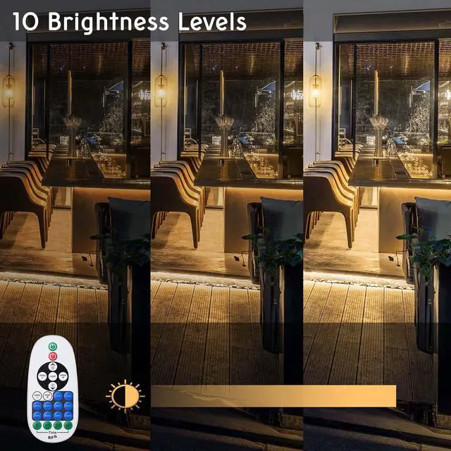 Alt view image 7 of 7 - DELight 100FT Warm White Neon Rope Lights with Remote Control AC 110V IP65 Waterproof Cuttable Dimmable Flexible DIY DEL-D100W