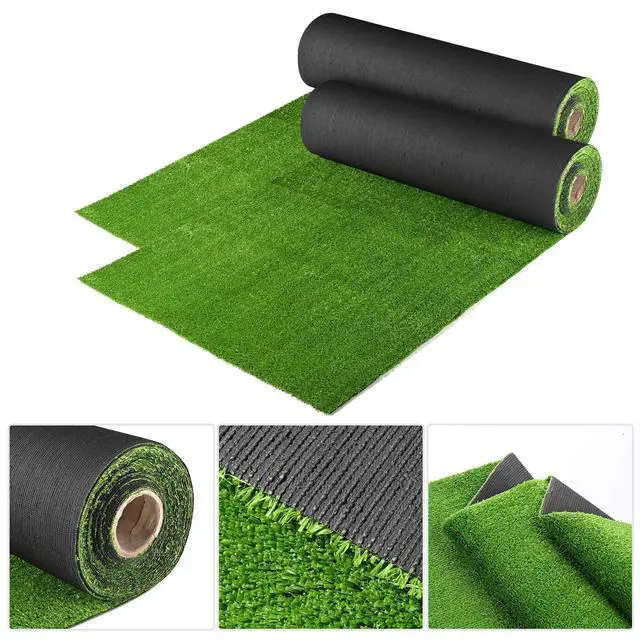 Alt view image 3 of 7 - Yescom 33x3 ft Artificial Grass Mat Synthetic Landscape Fake Lawn Playground Pet Dog Turf Indoor Outdoor 2 Pack