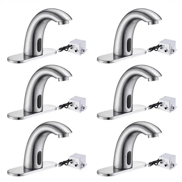 Main image of Aquaterior 5" Touchless Bathroom Sink Faucet with Cover Plate Control Box 6 Pack