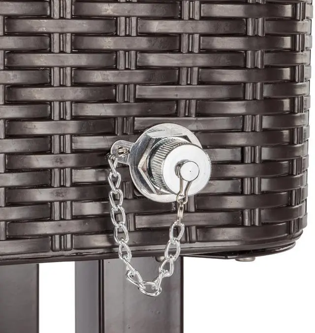 Alt view image 5 of 7 - 80QT Rattan Square Legs Cooler with Shelf Portable Patio Party Cooler Cart