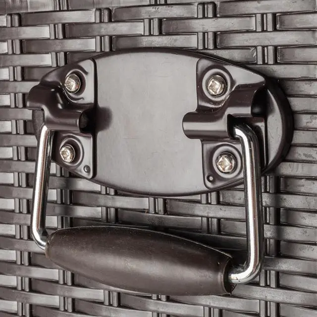 Alt view image 6 of 7 - 80QT Rattan Square Legs Cooler with Shelf Portable Patio Party Cooler Cart