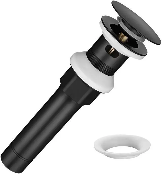 Main image of Aquaterior Bathroom Pop Up Drain with Overflow Lavatory Vessel Basin Sink Black