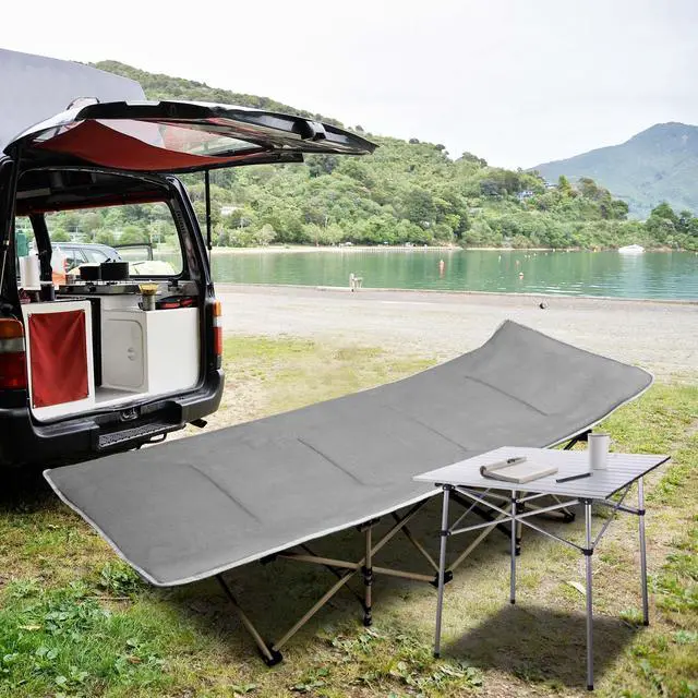 Alt view image 2 of 7 - Folding Cot Collapsible Camping Bed with Carrying Bag Travel Outdoor Home 2 Pack