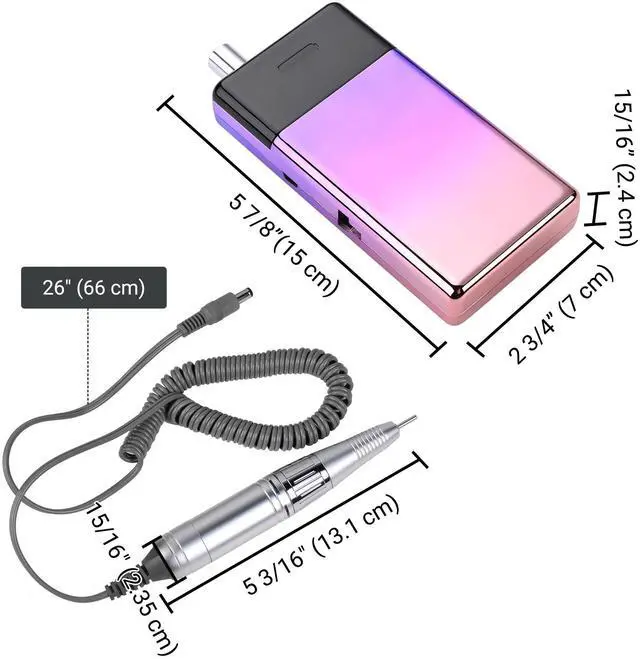 Alt view image 6 of 7 - Byootique Portable Rechargeable Electric Nail Drill Machine Kit for Acrylic Nail