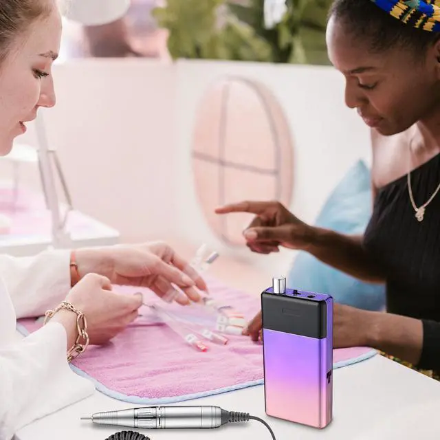 Alt view image 7 of 7 - Byootique Portable Rechargeable Electric Nail Drill Machine Kit for Acrylic Nail