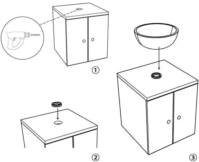 Alt view image 5 of 7 - Aquaterior Oil Rubbed Bronze ABS Plastic Mounting Ring for Glass Vessel Sink Mount Support