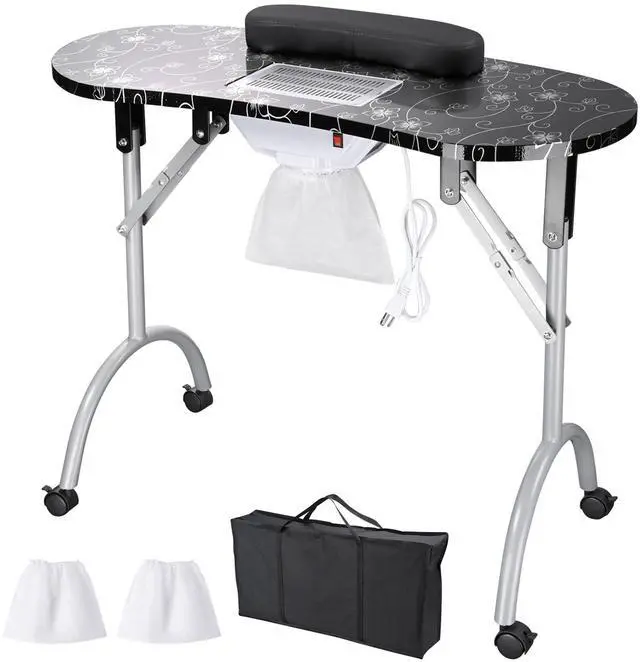 Main image of Byootique Portable Folding Manicure Nail Table Station Salon Desk Vented LED Beauty Spa