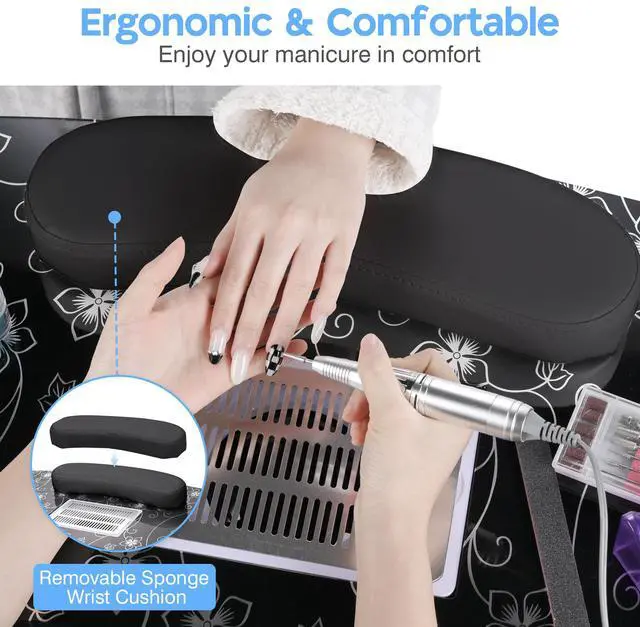 Alt view image 5 of 7 - Byootique Portable Folding Manicure Nail Table Station Salon Desk Vented LED Beauty Spa