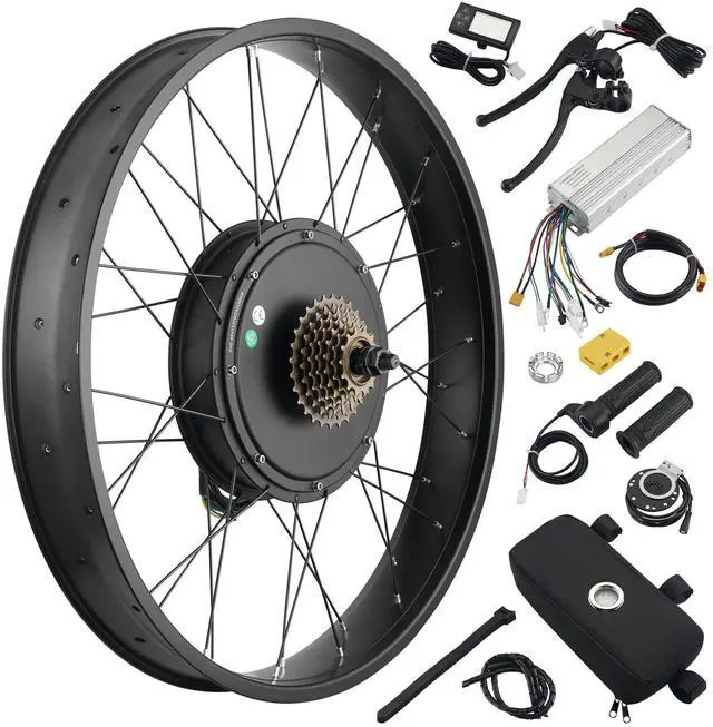 Main image of Yescom 26"x4" Fat Tire 48V Ebike Electric Rear Wheel Bicycle Conversion Kit LCD 1500W Dual Controller