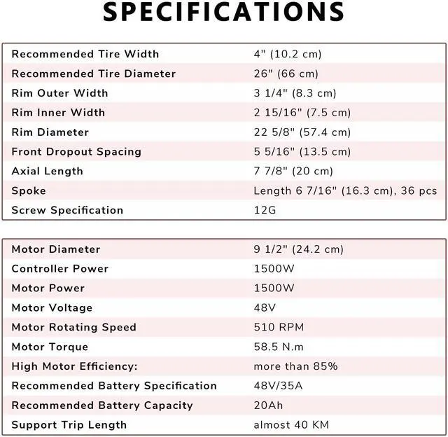 Alt view image 4 of 7 - Yescom 26"x4" Fat Tire 48V Ebike Electric Front Wheel Bicycle Conversion Kit LCD 1500W Dual Controller