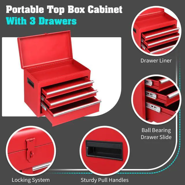 Alt view image 6 of 7 - Yescom 2-in-1 Rolling Tool Cart on Wheels Trolley Organizer Storage Box Workshop Garage Warehouse Repair Shop