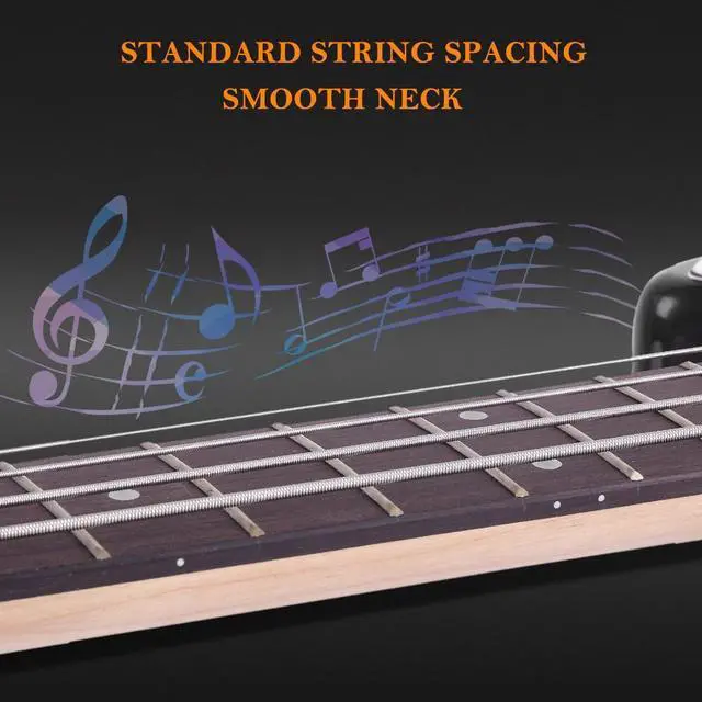 Alt view image 7 of 7 - Electric Bass Guitar Beginner Kit 4 String with AMP Cable Strap Carry Bag Black